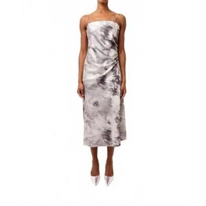 NEW AMYLYNN bluhr spaghetti strap midi dress in grey